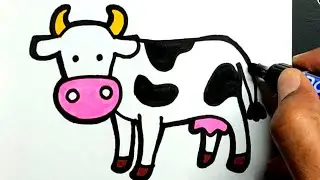 how to draw a cow for kids || Easy cow drawing for beginners
