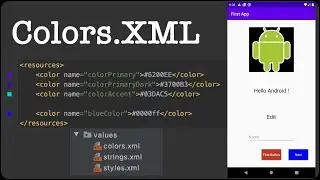 Colors.XML | Android Studio Tutorial 2020 | Android App Development | How to Save Colors Other Class