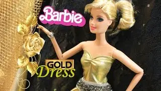 Barbie Gold Dress DIY. Vestido Dourado Barbie.