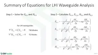 Lecture -- Equations for LHI Waveguide Analysis