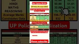 UP Police Re-exam 2024 ✌️Cut-off Normalization subject wise 😃जल्दी देखो 😃#shorts #uppolice #cutoff