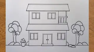 How to draw an easy level house | How to draw an easy level house for beginners