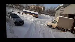 Работа после снегопадов на бункеровозе