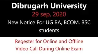 Dibrugarh Univesity Examination Notice for UG students