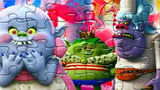 Trolls - King Gristle Jr. Bridget and Chef  - Play puzzles for children  from cartoon Trolls