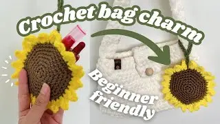 🌻EASY🌻 Crochet Sunflower Bag Charm and Pouch Tutorial (Beginner Friendly) #crochetpattern #crochet