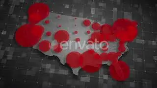 COVID19 Coronavirus Epidemic - USA Population Map 03 - 4K | Motion Graphics - Videohive template
