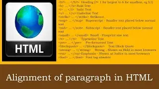 Alignment of paragraph in Text Tags | HTML Programming tutorials for beginners