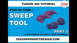 FUSION 360 Tutorial. SWEEP Feature (Part 2) | How to use GUIDE rails and TWIST!!!