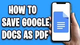 How To Save Google Docs As PDF
