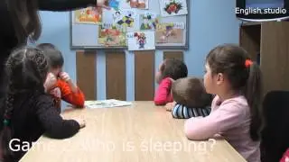 Present Continuous Activities with names for kids.  English lesson for kids 5 6 years old