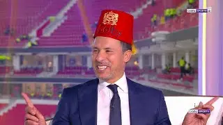 فرحة يوسف شيبو بالطربوش في الاستوديو وتعليق جواد بدة علي الركراكي فوز تاريخي للمغرب علي بلجيكا