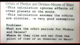 Phobos and Deimos-Orbit Times for Moons of Mars-Rise at Which Horizon