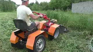 I RIDE A WALK-BLOWER and MOW HAY.