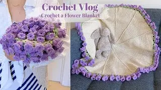 Lingzhi Crochet Vlog 02 | Crochet a Flower Blanket