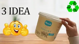 Plastik Yoğurt Kovaları ile Bakın Neler Yaptım 😍 Atmıyoruz Dönüştürüyoruz👍🏻