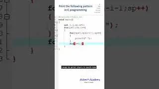 Right-Aligned Star Pattern in C | C Programming Tutorial 