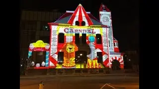 High-tech lighting display at the old post office downtown Cambridge in VR 360