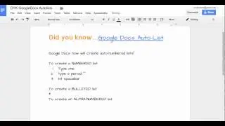 Google Docs does Auto-Numbering