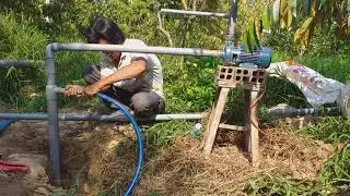 Khoang giếng tay,gắn lúp bê hút sâu cho giếng không lênh nước phần 2 