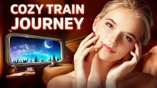 Cozy Train Journey on a Rainy Evening - Sleep Talk Down with Train Sounds