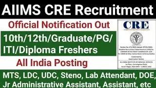 AIIMS CRE RECRUITMENT 2025 FULL DETAILS STEP BY STEP HOW TO APPLY