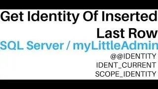 Select Last Generated ID Column Value (myLittleAdmin 3.8) SQL Server