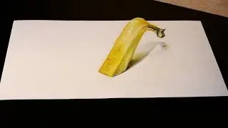 Как нарисовать 3D рисунок  - Банан 3Д .