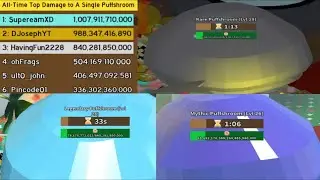 World Record Rare Puffshroom Lvl 29 (1T HP) + Destroying Legendary Puff Lvl 28 | Bee Swarm Simulator
