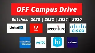 🔴 OFF CAMPUS DRIVE | Jobs and Internships | Batches: 2023 | 2022 | 2021 | 2020 🔥🔥