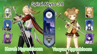 C1 Kaveh Hyperbloom & C4 Yaoyao Hyperbloom - NEW Spiral Abyss 3.8 - Floor 12 9 star | Genshin Impact
