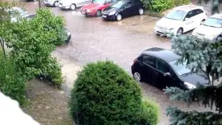 Unwetter Berlin Karl-Holtz Str. Marzahn 13.07.2016 12:00 Juli Hagel