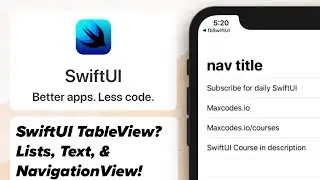 SwiftUI TableView Tutorial (2019) - SwiftUI NavigationView, List, Text, NavigationBarTitle  Xcode 11