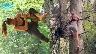 Audrey Nerat - Tarzan girl. Fitness in the wild forest.