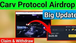 Carv Protocol Airdrop Claim & Withdraw Update || how to claim carv protocol airdrop || carv protocol