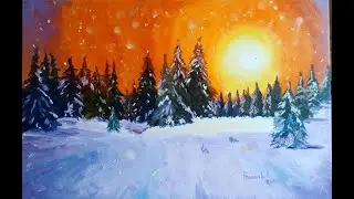 как написать зимний пейзаж маслом