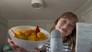 asmr || study w/ me & fruit mukbang 