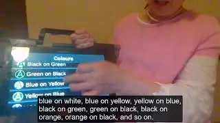 Viewing the settings menu with captions