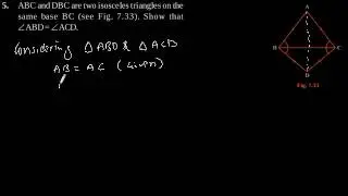 CBSE Class-9 Maths NCERT solution - Triangles - Exercise 7.2 - Problem 5
