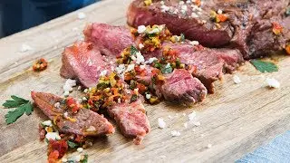 Grilled Skirt Steak with Mediterranean Relish
