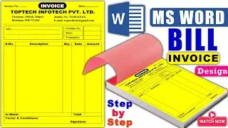 How to make an invoice design in ms word | bill book in ms word | Bill Book in MS Word