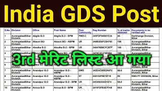 inda post gds 3rd merit list 2024 | gds 3rd merit list 2024 | gds 3rd merit list kab aayega | gds