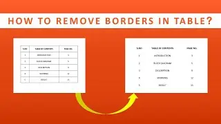 How to remove borders in Table in MS Word? | BMH!