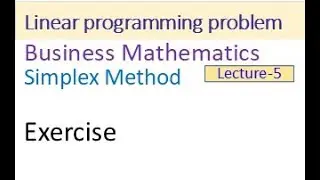 Linear programming problem l business mathematics solutions l simplex method l#LPP