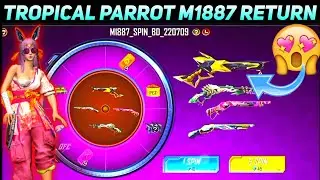tropical parrot m1887 return 😃 | m1887 new skin | new m1887 skin free fire | tropical parrot return