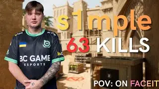 s1mple CARRY His Friends 63 KILLS on FACEIT | s1mple POV (Mirage)