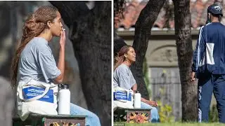 Malia Obama Spotted Puffing on a cigarette as she hangs out with sister Sasha's boyfriend Clifton