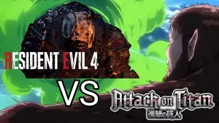 Bro thinks he's the beast titan 🪨💀 #residentevil #residentevil4remake #attackontitan
