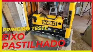 Testando EIXO PASTILHADO, Dewalt dw733, primeiras impressões #mesa #dewalt #madeira