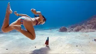 【FiDive's Angels】Freediving Girl's Epic 1-min No Fin Dive to -12M to Obtain a Nation Flag